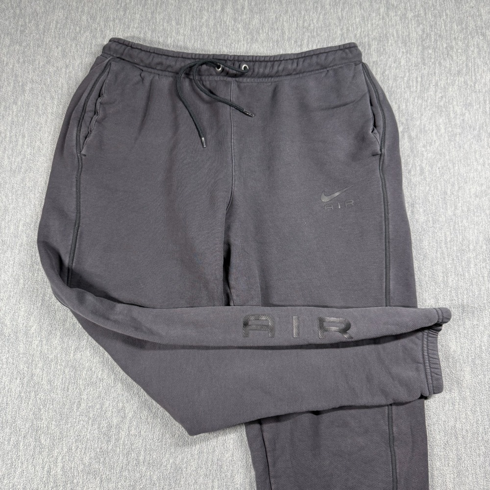 Nike Sweatpants Men's L Charcoal Grey Air Fleece Joggers Tapered Track Gym Pants